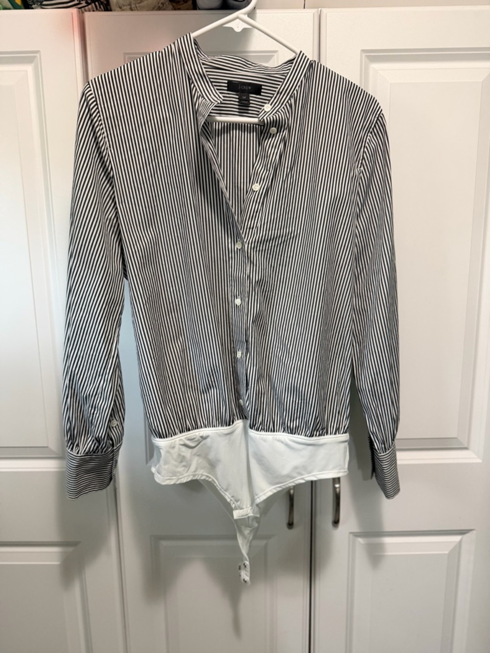 J. Crew Black and White Striped Button-Down Shirt